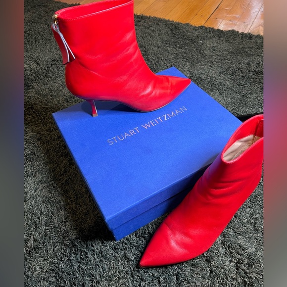 7.5 red pointed Juniper 70 ankle boots - Picture 1 of 8